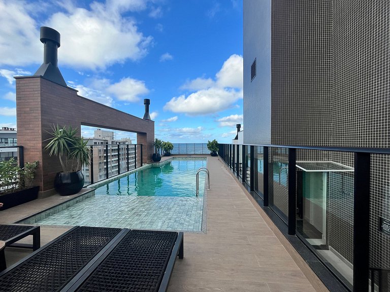 B256 - Apto para 04 pessoas com piscina vista mar