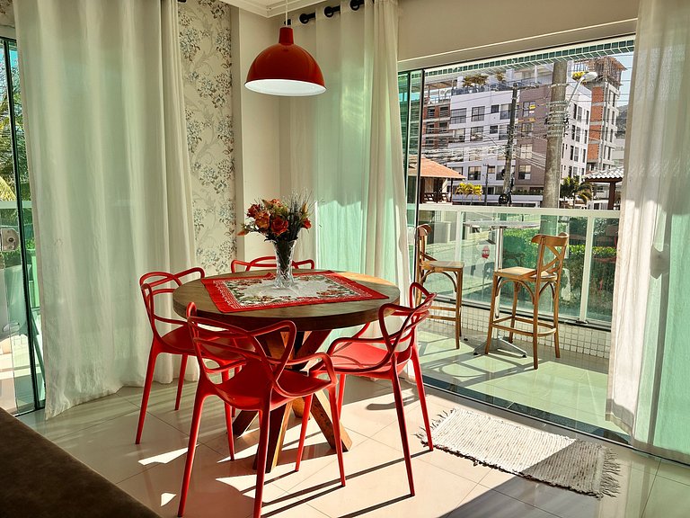 B100 - Apartamento para aluguel próximo à praia para até 8 p